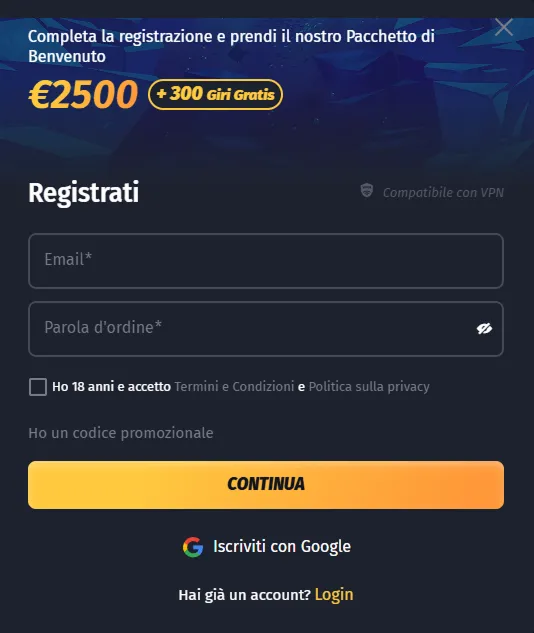 Scomposizione tecnica del Welcome Pack 240% Scomposizione tecnica del Welcome Pack 240%